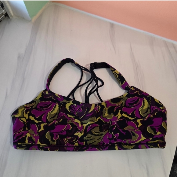 Lululemon Athletica Free To Be Zen 8 Purple and Green Sports Bra Medium Support - Picture 10 of 14